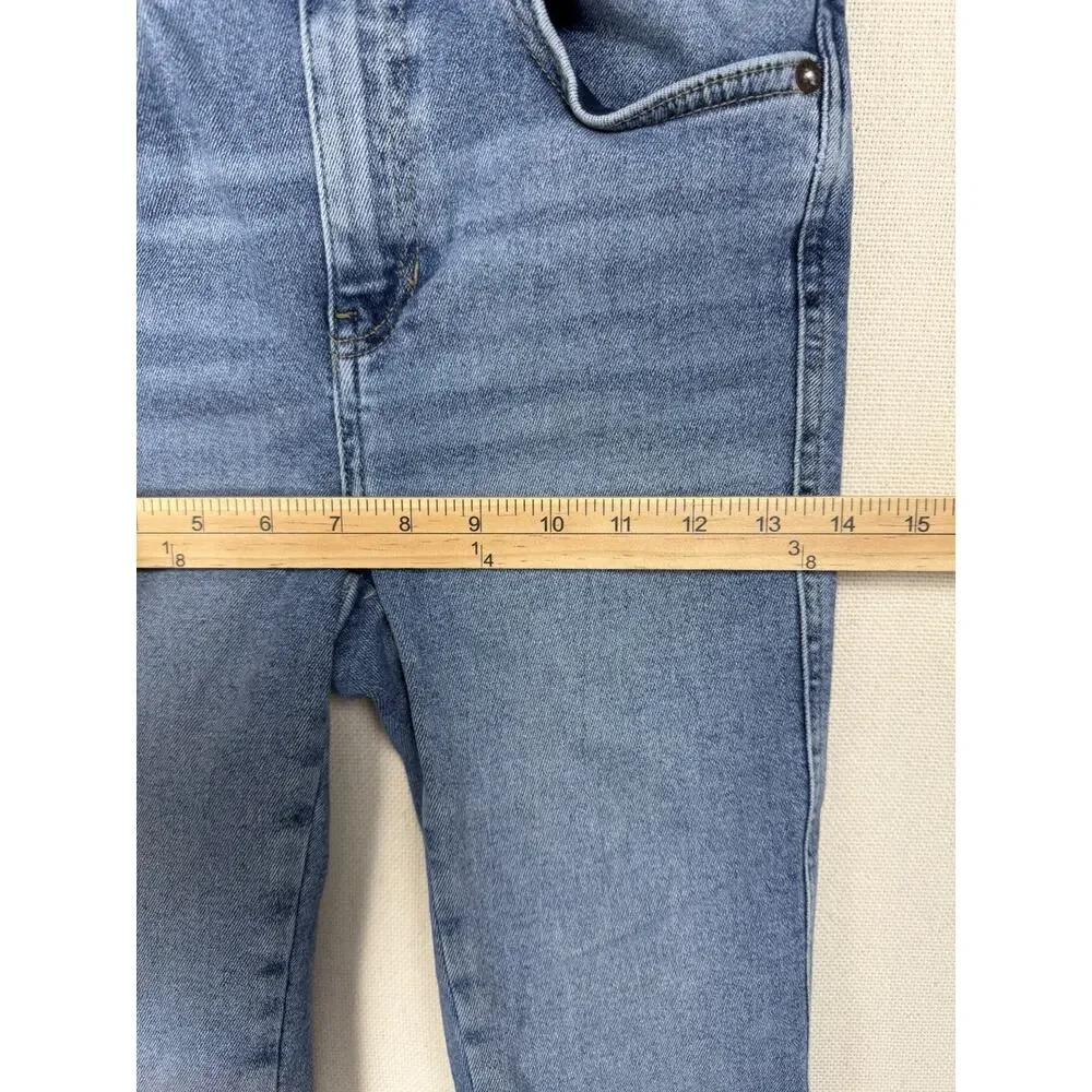 We The Free People Jeans Size 26 High Rise Skinny Stretch Frayed Hem Blue Denim - Picture 12 of 14